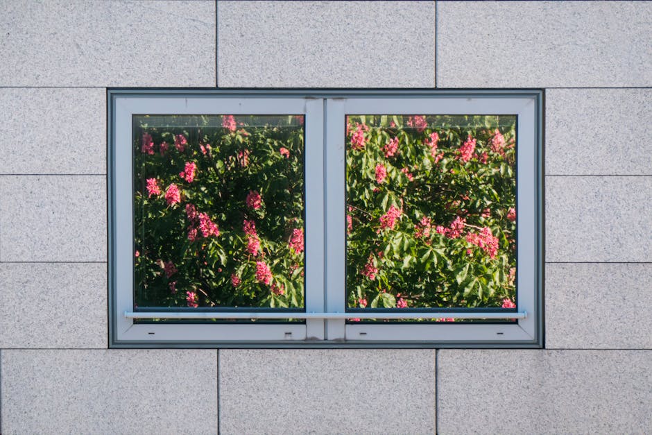 Close up of multi-pane energy efficient vinyl windows